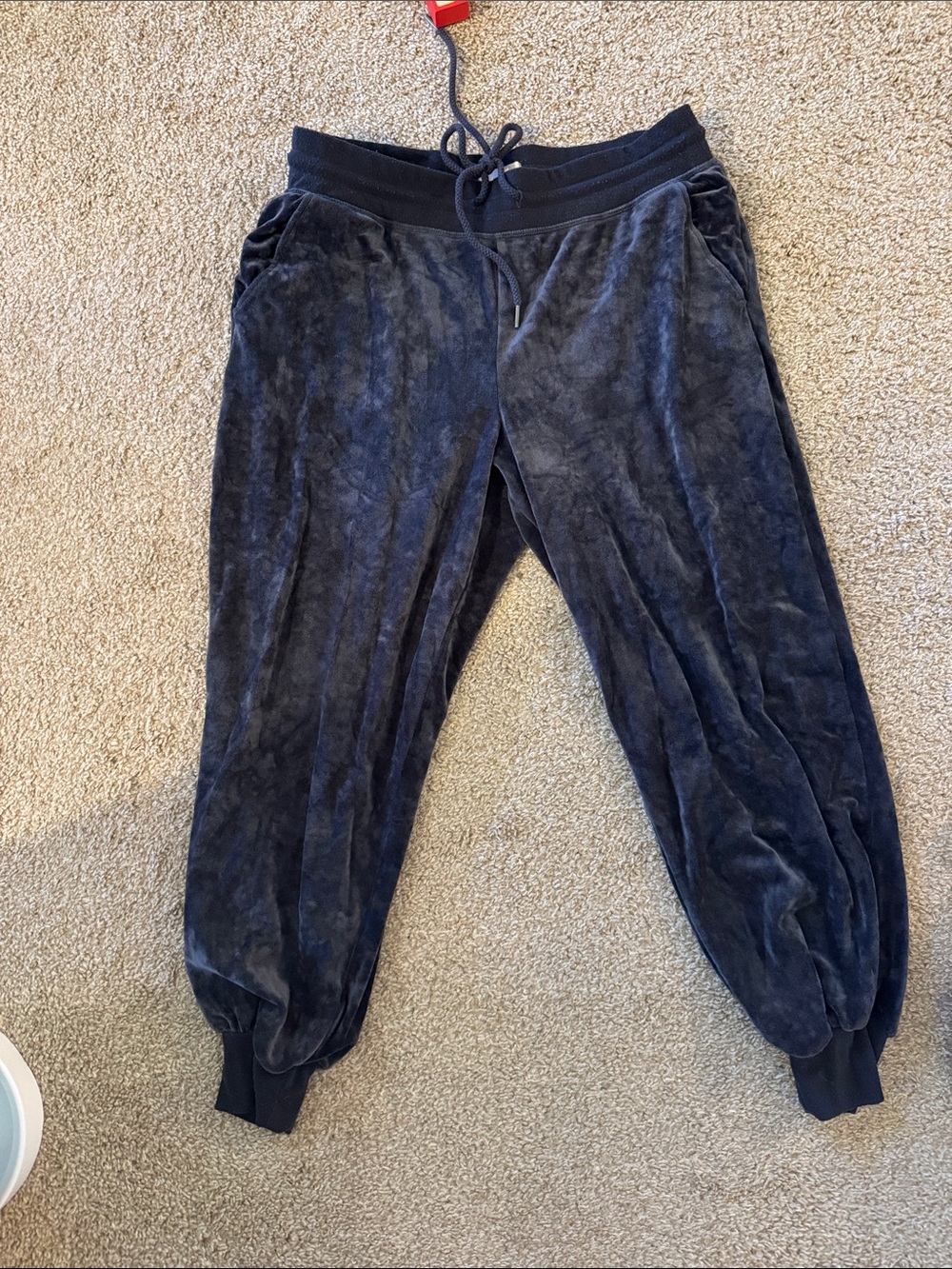 Lou and Grey blue velvet joggers